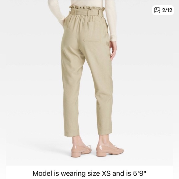 a new day Paper Bag High Waisted Tapered Pants with tags SIZE LARGE - Picture 6 of 6